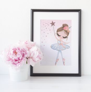 Princess Ballerina, Children's Nursery Print, 4 of 5