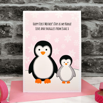 'Penguins' Personalised First Mother's Day Card, 2 of 4