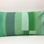 Combed Stripe Cushion, Mint, Pistachio + Emerald, thumbnail 5 of 5