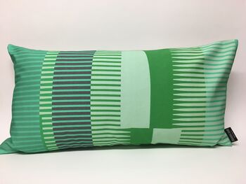 Combed Stripe Cushion, Mint, Pistachio + Emerald, 5 of 5