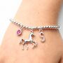 Personalised Horse Charm Bracelet Horse Lover Gift, thumbnail 1 of 10