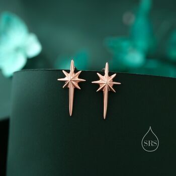 Sterling Silver Starburst Ear Crawler Earrings, 3 of 11