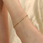 Golden Brass Beaded Ball Slim Foot Payal Anklet, thumbnail 1 of 5