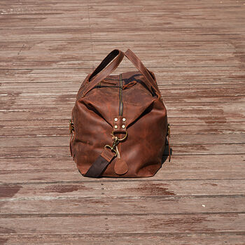 Zip Detail Genuine Leather Holdall, 7 of 12