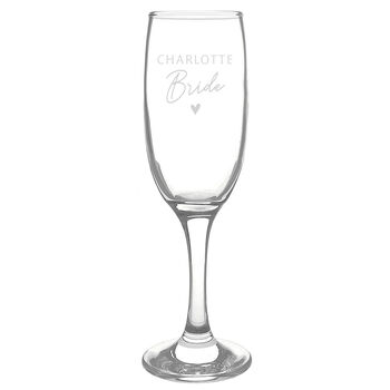 Personalised Bride Champagne Flute Glass, 4 of 4