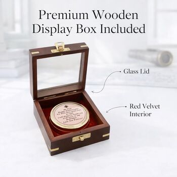 Vintage Brass Sundial Compass With Wooden Box, 4 of 9