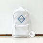 Personalised Box/Heart Initials Logo Mini Backpack, thumbnail 1 of 2