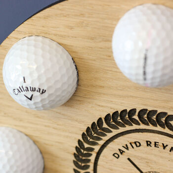Personalised Golf Ball Clock Wall Art Gift For Men, 4 of 7
