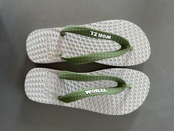 Natural White Rubber Flip Flops, 3 of 10