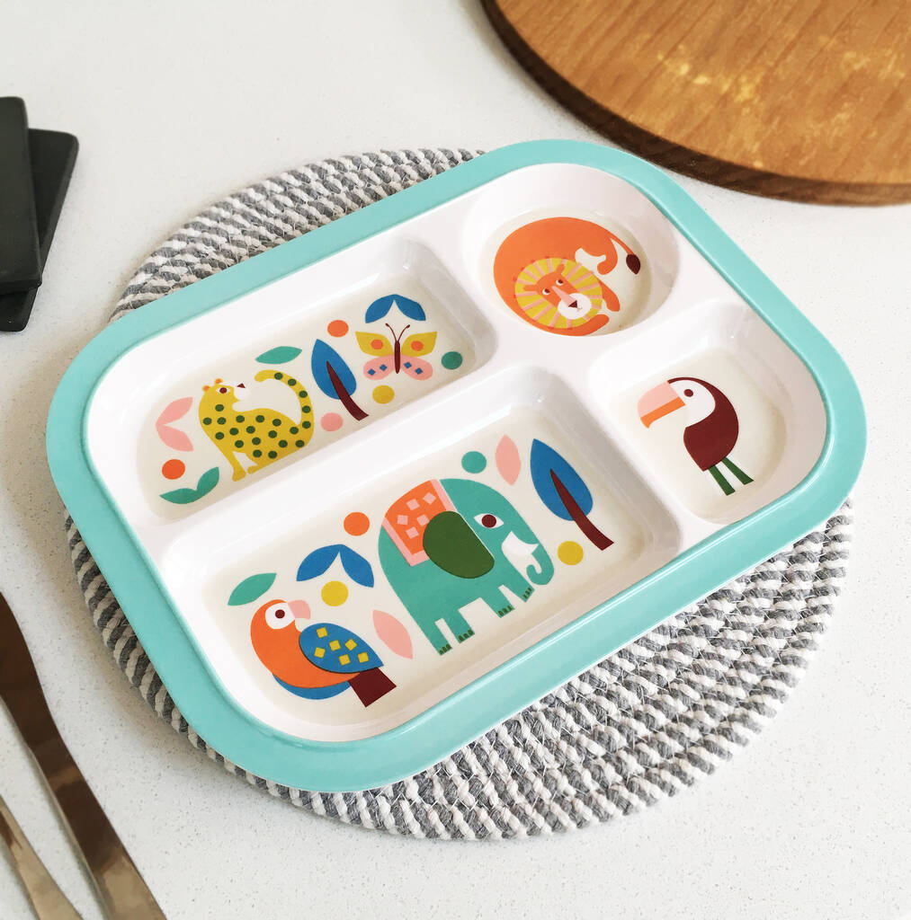 Children's Wild Wonders Design Melamine Food Tray, 1 of 6