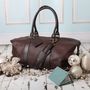 Personalised Corporate Gift Leather Weekend Bag, thumbnail 3 of 9