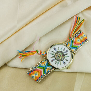 Boho Yellow Mandala Bracelet Wrist Watch For Women, 5 of 7