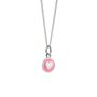 Mini Powder Pink Heart Enamel Necklace Sterling Silver, thumbnail 1 of 4