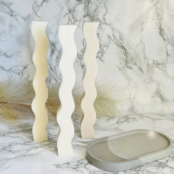 Wavy Dinner Candles Soy Wax Decorative Curvy Candle, 6 of 10