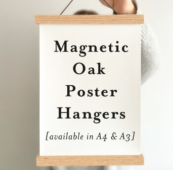 Magnetic Solid Oak Poster Hanger, To Fit A4 And A3, 2 of 6