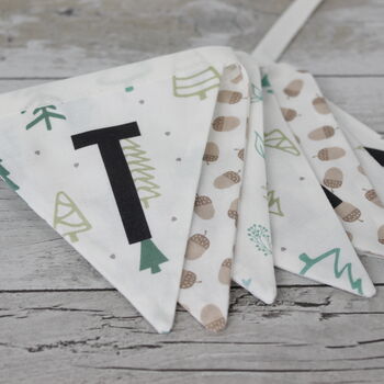 Woodland Nature Trees Personalised Bunting, 6 of 6