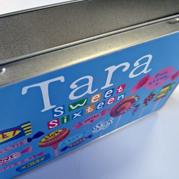 Personalised Sweet Sixteen Birthday Milestone Tin, 6 of 6