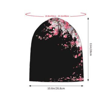 Chemo Headwear Beanie Hat Bandana Pink Flowers On Black Super Soft, 4 of 5