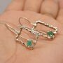 Emerald Earrings, Sterling Silver Earrings, thumbnail 3 of 8