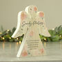 Personalised Memorial Wooden Angel Ornament, thumbnail 1 of 4
