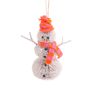 Christmas Bristle Snowman Decoration, 12cm, thumbnail 2 of 2