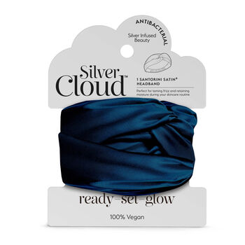 Silver Cloud Santorini Satin+ Headband And Oversized Scrunchie Navy, 6 of 7