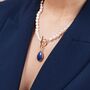 Clara Freshwater Pearl Necklace With Lapis Lazuli, thumbnail 1 of 3