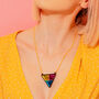 Geometric Triangle Mirrored Acrylic Necklace, thumbnail 1 of 6