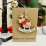 Personalised 1st Christmas Card 2024 Reindeer Decoration, thumbnail 1 of 10