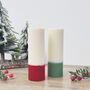 Two Tone Ombre Christmas Pillar Candle Christmas Decor, thumbnail 6 of 10