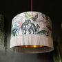 Fringed Velvet Lampshade With Gold Lining In Dust, thumbnail 1 of 5