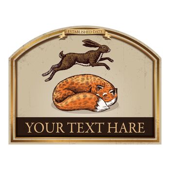 The Fox And Hare. Personalised Bar Sign, 3 of 8