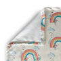 Soft Cosy Cuddly Kids Toddler Blanket Bee Rainbow Cream, thumbnail 3 of 5