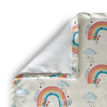 Soft Cosy Cuddly Kids Toddler Blanket Bee Rainbow Cream, 3 of 5