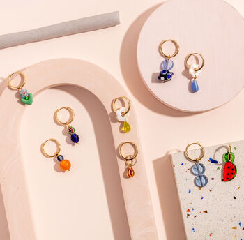 Lucky Dip No Waste Colourful Charm Hoop Earrings, 2 of 4
