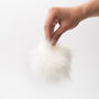 Fur Pom Pom In Pink, Black And Cream, thumbnail 3 of 7