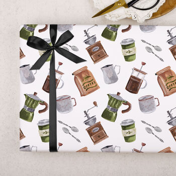 Three Sheets Of Coffee Brewing Wrapping Paper, 2 of 2