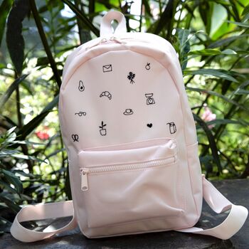 Hand Embroidered Pastel Pink Mini Backpack, 3 of 7