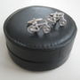 Round Leather Travel Cufflink Case, thumbnail 5 of 8
