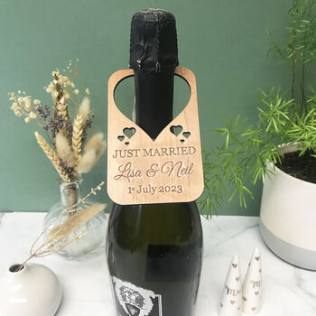 Personalised Just Married Wine Bottle Label, 2 of 4