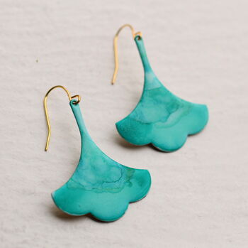 Verdigris Turquoise Art Nouveau Earrings, 7 of 7