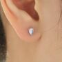 Droplet Moonstone Stud Earrings In Sterling Silver, thumbnail 1 of 11