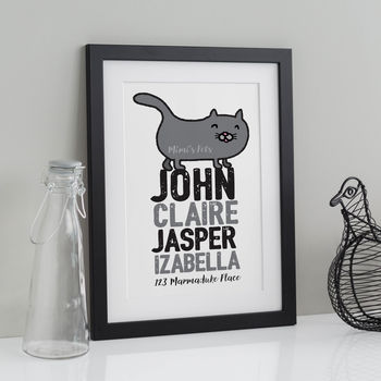 Cat Lovers Personalised Family Print, 4 of 7
