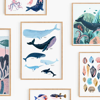 Personalised Whale Family Art Print Unframed, 9 of 10