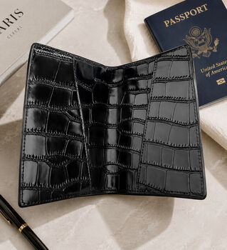 Personalised Croc Leather Passport Cover, 3 of 9