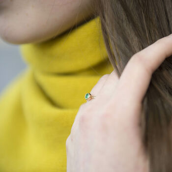 Simple Gold Emerald Stacking Ring, 4 of 5