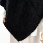 Black Knitted Super Soft Poncho, thumbnail 3 of 8