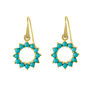 Halo Radiance Turquoise Earrings Silver/Gold Plated, thumbnail 2 of 12