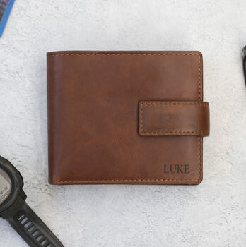 Personalised Mens Luxury Leather Wallet Rfid Safe, 2 of 12