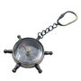 Gunmetal Ship Wheel Compass Keyring Gift, thumbnail 1 of 6